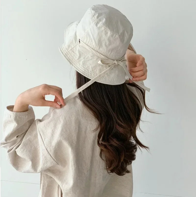 Korean Lace-Up Lightweight Fisherman Bucket Hat