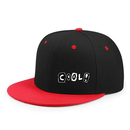 English Print Korean Hip Hop Flat Brim Baseball Hat