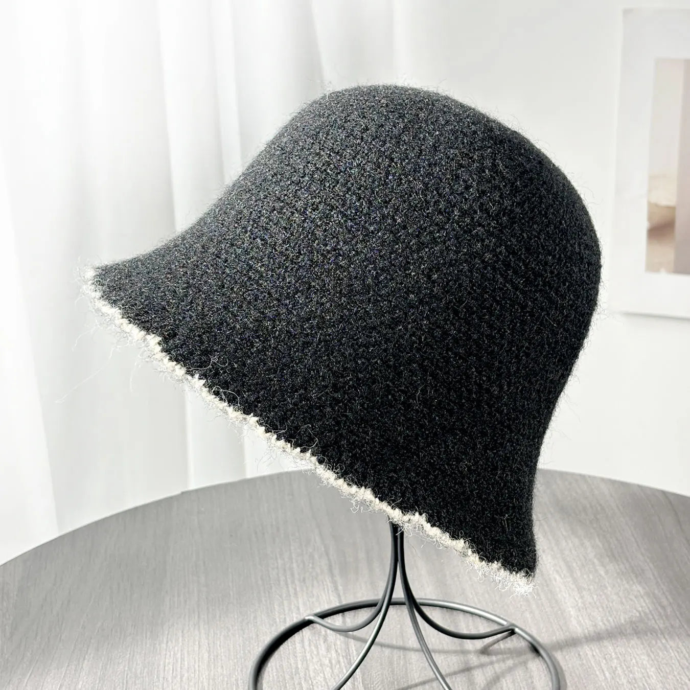 Chanel-Style Knitted Wool Autumn Winter Bucket Hat