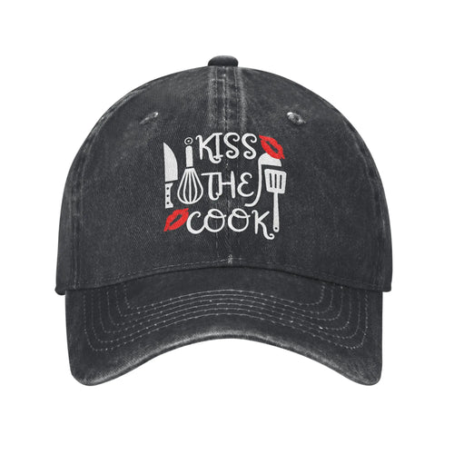Kiss The Cook Funny Quote Cotton Baseball Cap