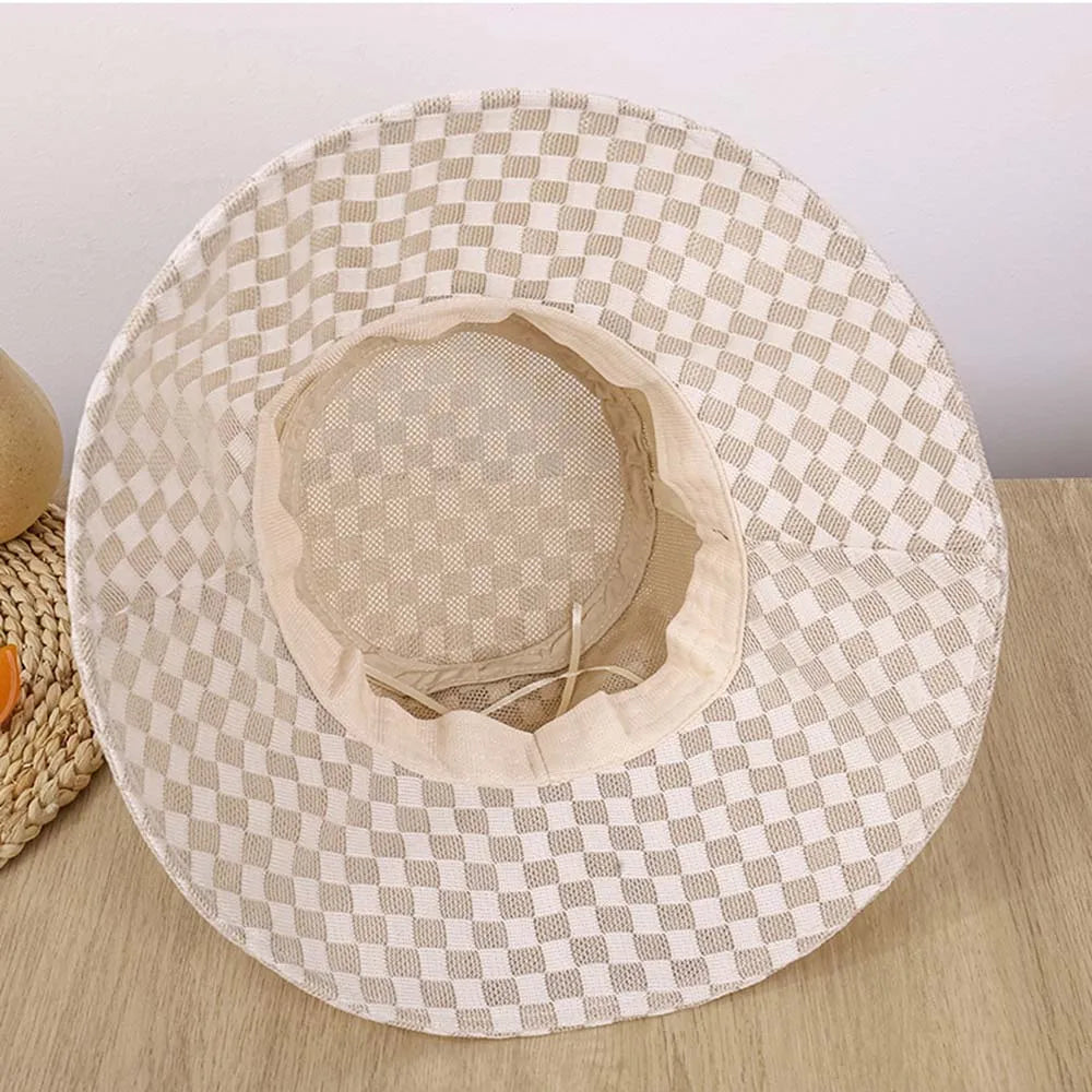 Women Plaid Travel Bucket Hat