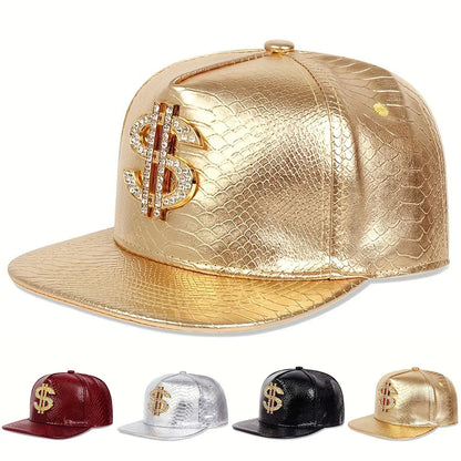 Crocodile Metal Label Flat Brim Hip Hop Cap