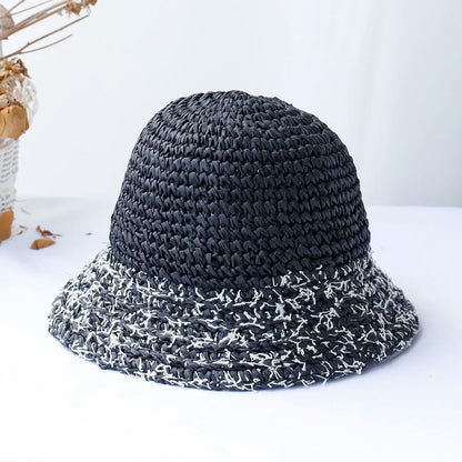 Y2K Korean Straw Summer Fisherman Bucket Hat