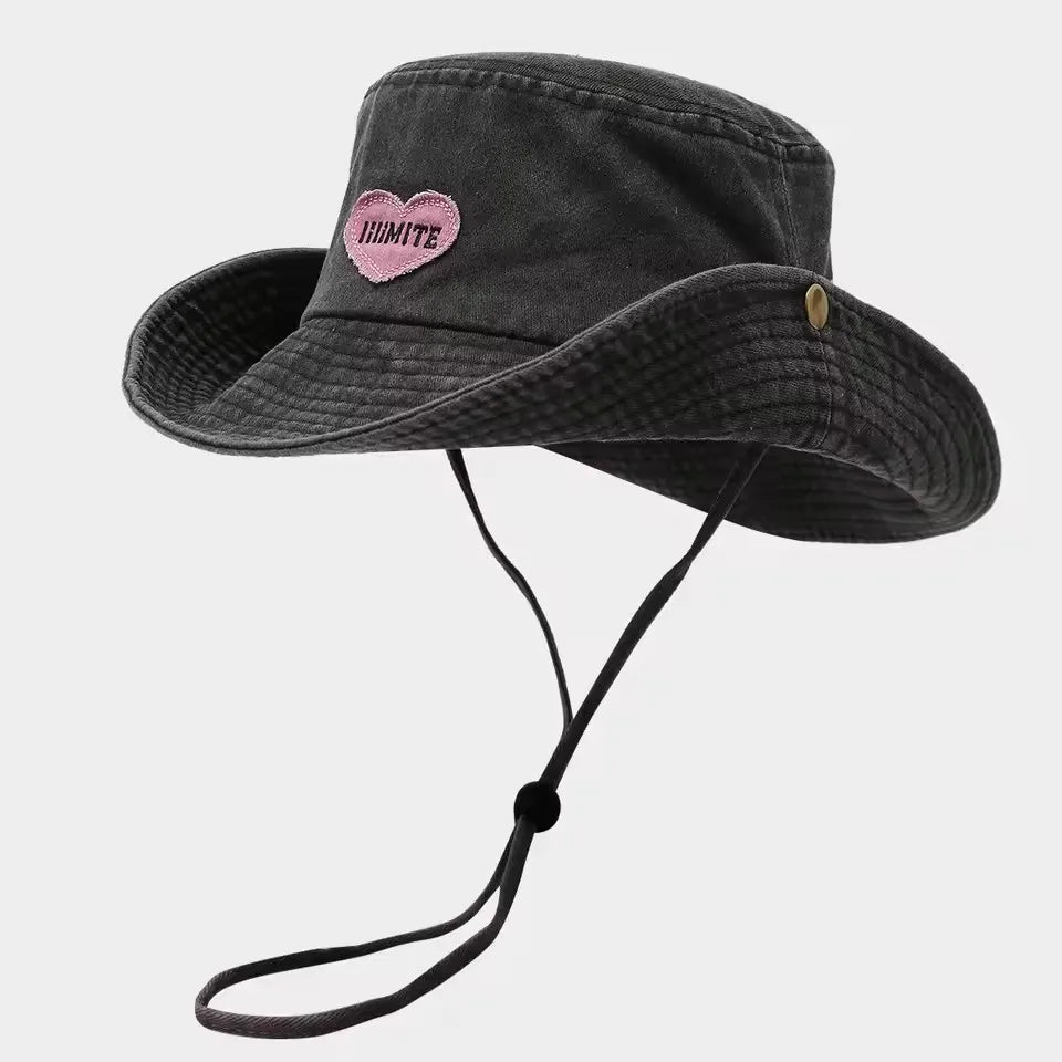 Japanese Retro Washed Cowboy Bucket Hat