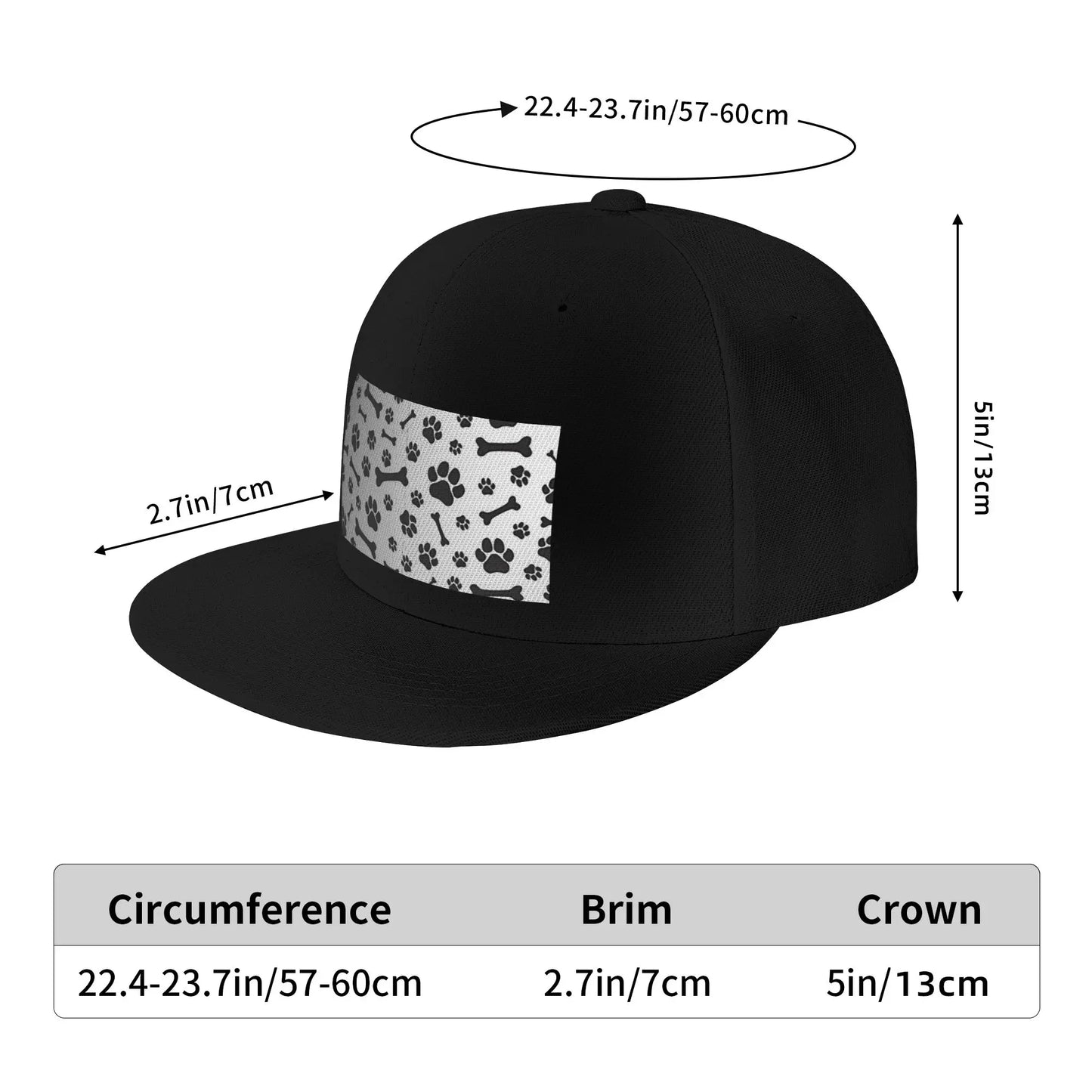 Colorful Dog Paw Print Snapback Cap