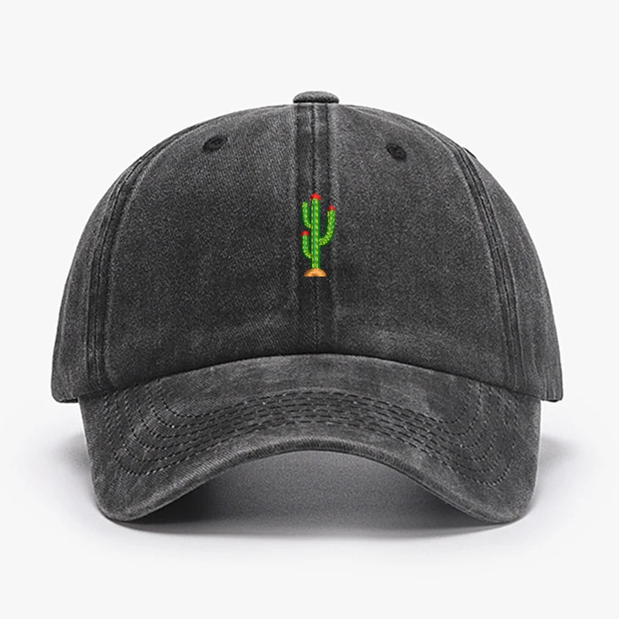 Mini Cactus Embroidered Vintage Baseball Cap