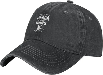 Casual Cotton "Retirement Plan" Skiing Baseball Cap