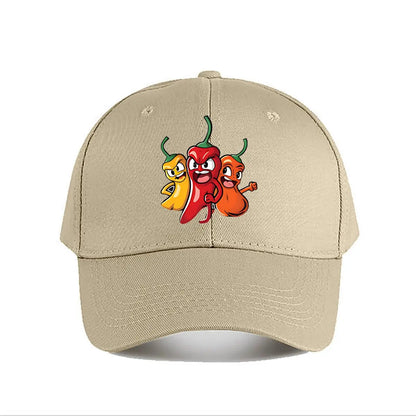 Colorful Cartoon Chili Vinyl Snapback Baseball Cap