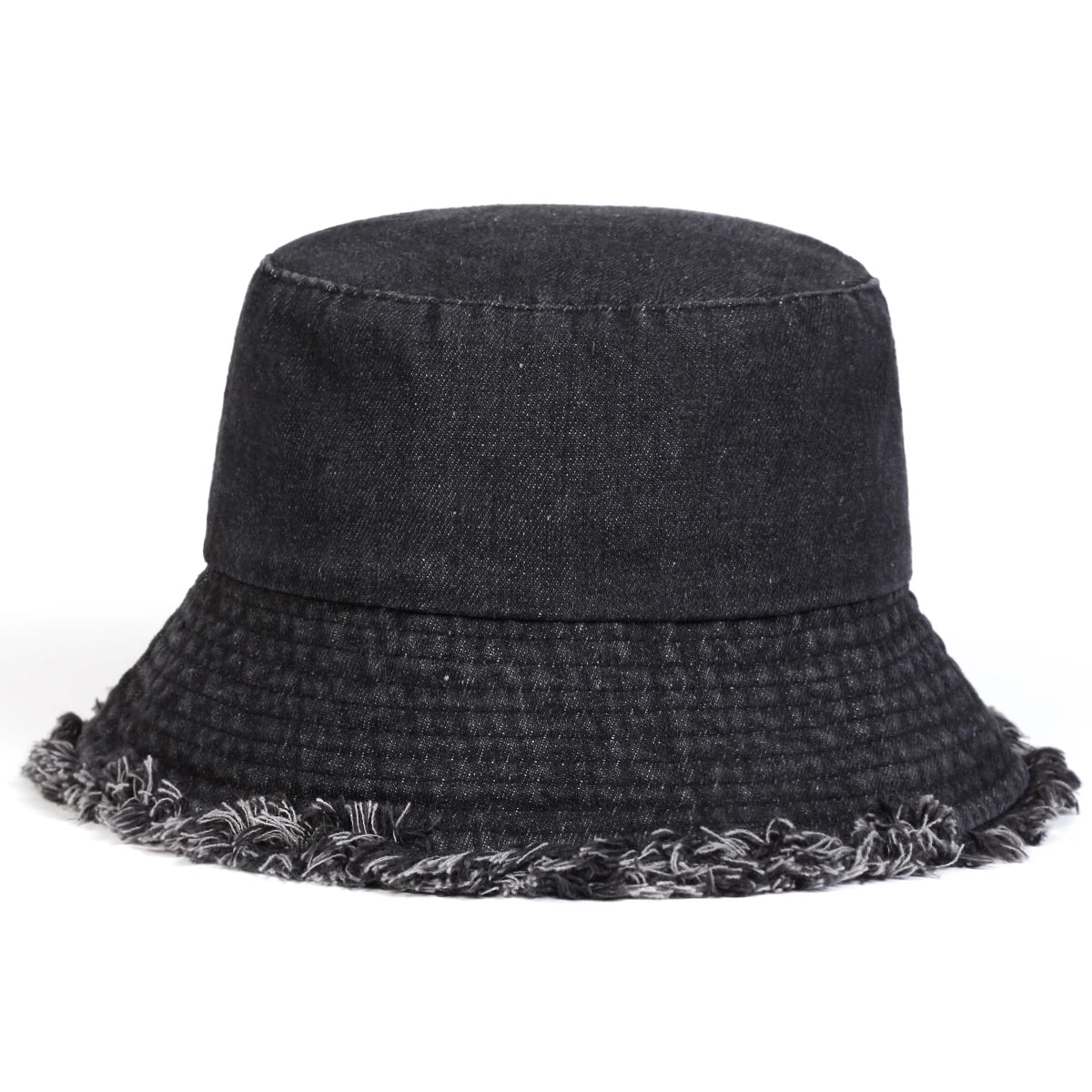 Unisex Denim Cutout Edge Casual Bucket Hat