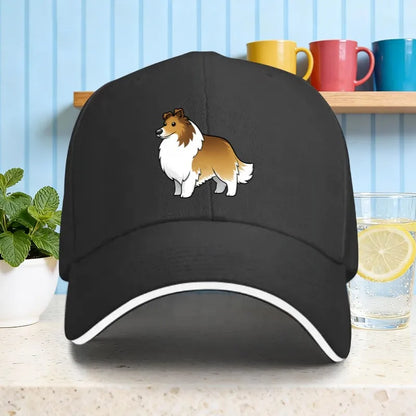Cartoon Rough Collie Printed Adjustable Baseball Cap