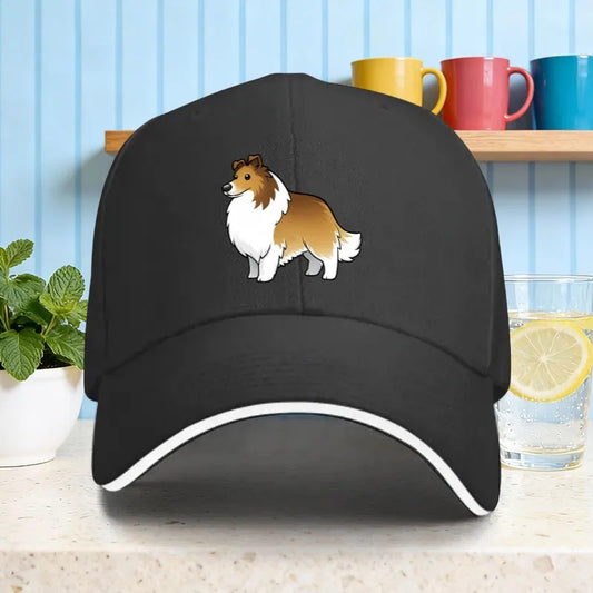 Cartoon Rough Collie Printed Adjustable Baseball Cap