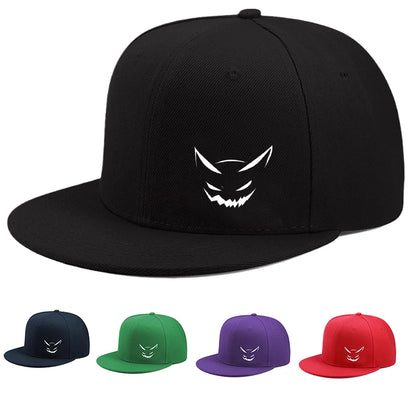 Cute Expression Flat Brim Baseball Cap Unisex