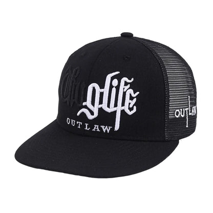 Hip Hop Flat Brim Embroidery Snapback Cap