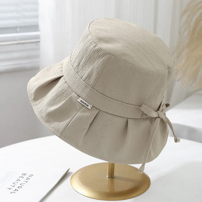 Women's Bucket Hat With Bow Adjustable