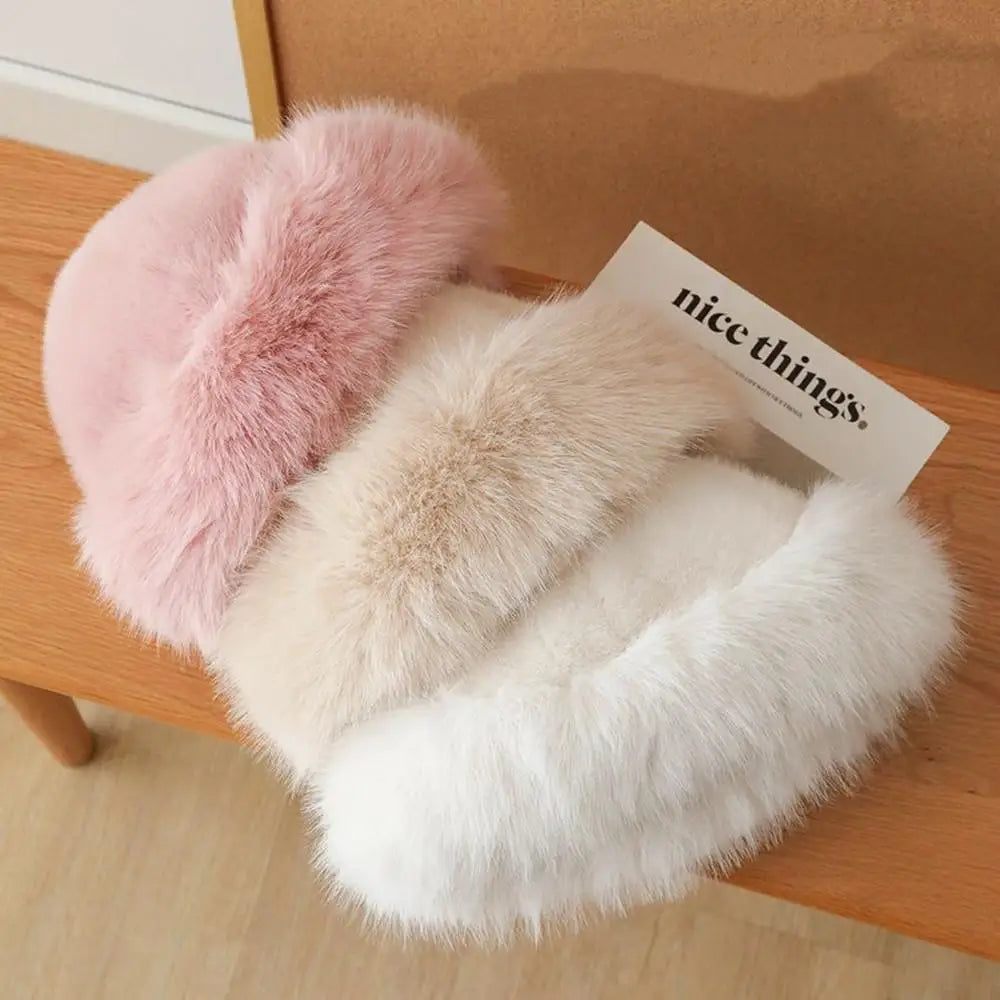 Fluffy Fur Winter Bucket Hat