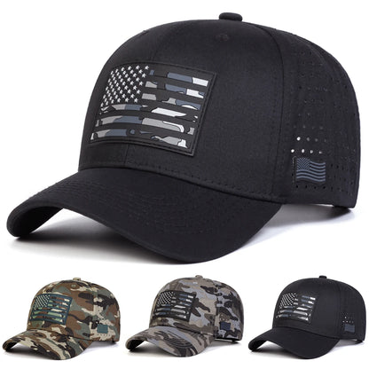 Unisex American Flag Embroidery Baseball Net Caps