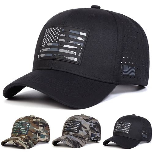 Unisex American Flag Embroidery Baseball Net Caps