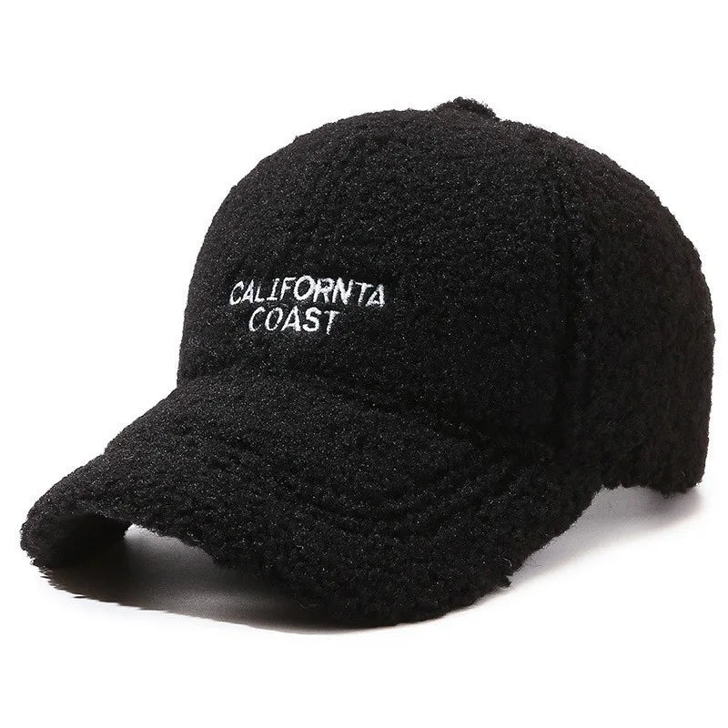 Plush Lamb Wool Warm Baseball Cap