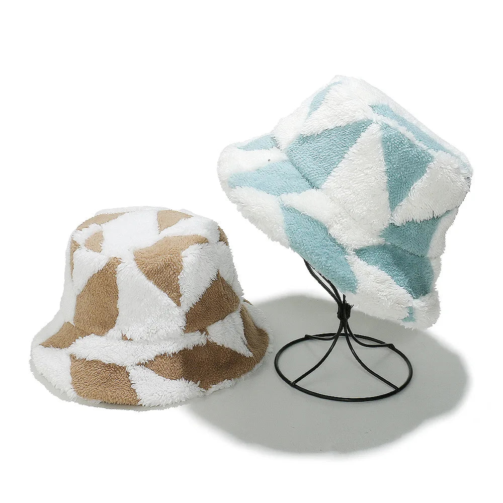Women Faux Fur Winter Bucket Hat