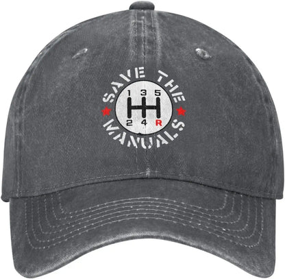 Save The Manuals 5 Speed Gear Shift Baseball Cap
