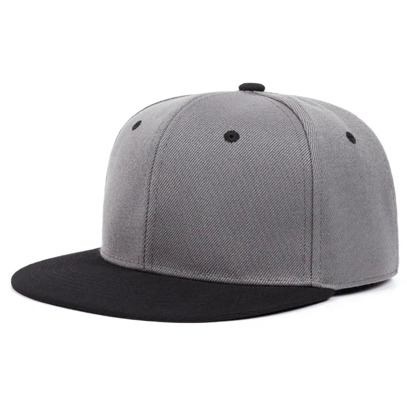 Unisex Solid Flat Brim Hip Hop Snapback