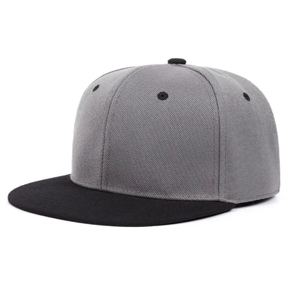 Unisex Solid Flat Brim Hip Hop Snapback