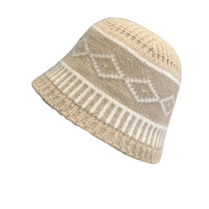 Rhombus Pattern Knitted Winter Hat