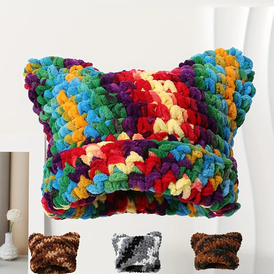 Colorful Cat Ear Crochet Bucket Hat