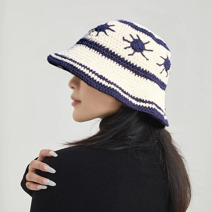 Handmade Sunflower Knitted Bucket Hat