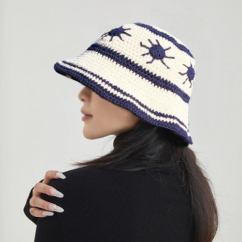Handmade Sunflower Knitted Bucket Hat