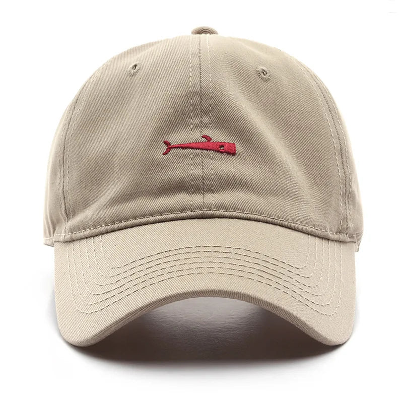 Simple Whale Embroidery Soft Cotton Baseball Cap