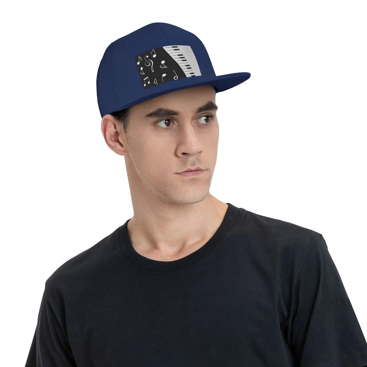Abstract Piano Keys Musical Notes Snapback Cap