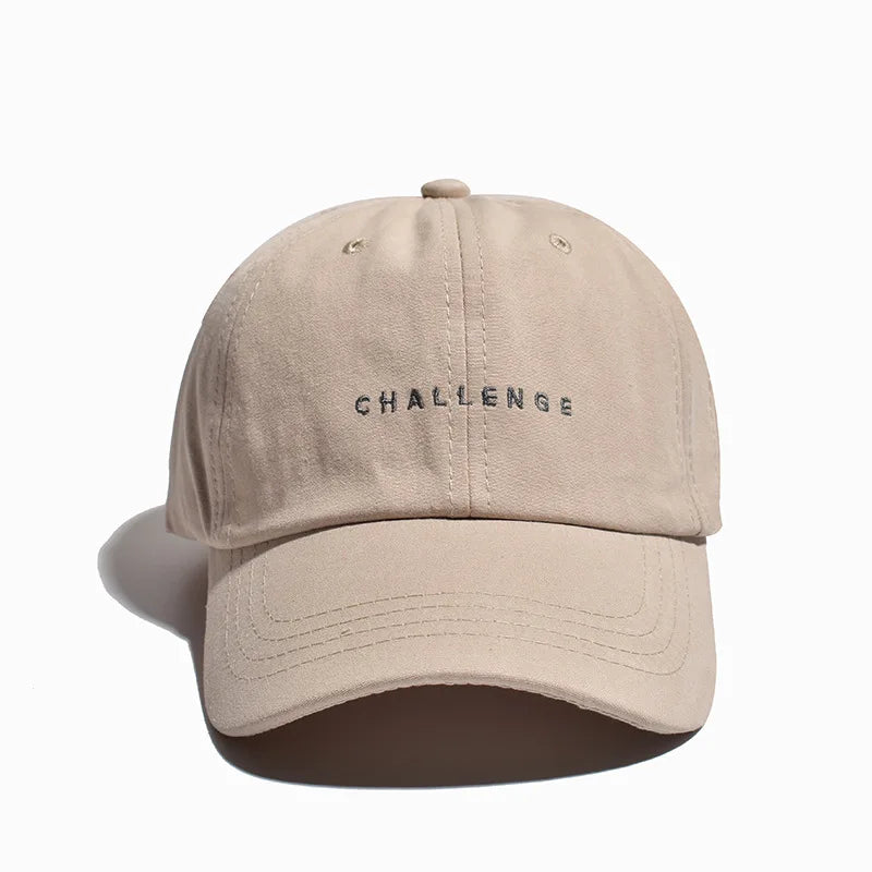 Challenge Letter Soft Cotton Baseball Cap