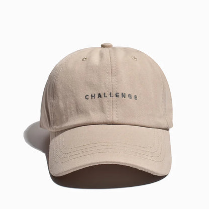 Challenge Letter Soft Cotton Baseball Cap