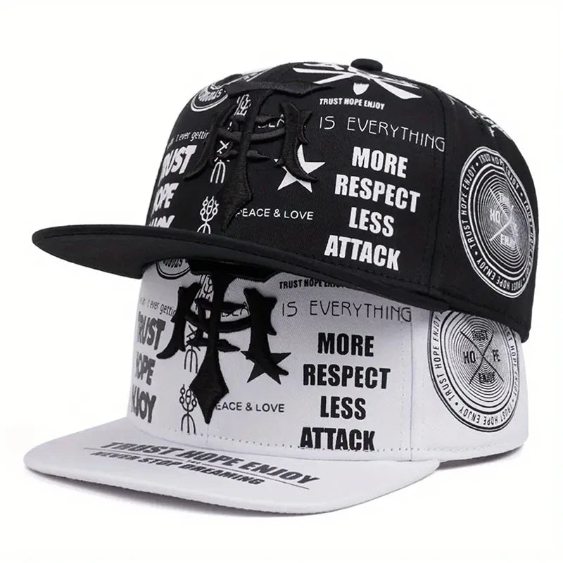 Dagger Graffiti Flat Brim Hip Hop Cap