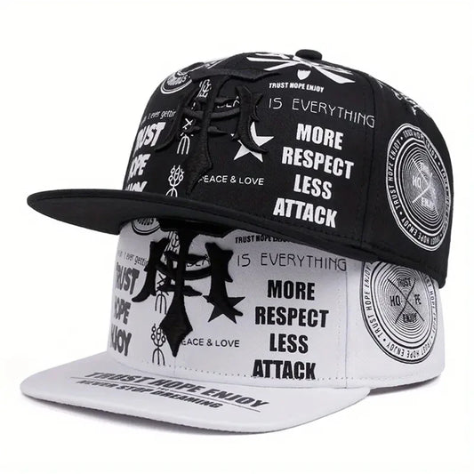 Dagger Graffiti Flat Brim Hip Hop Cap