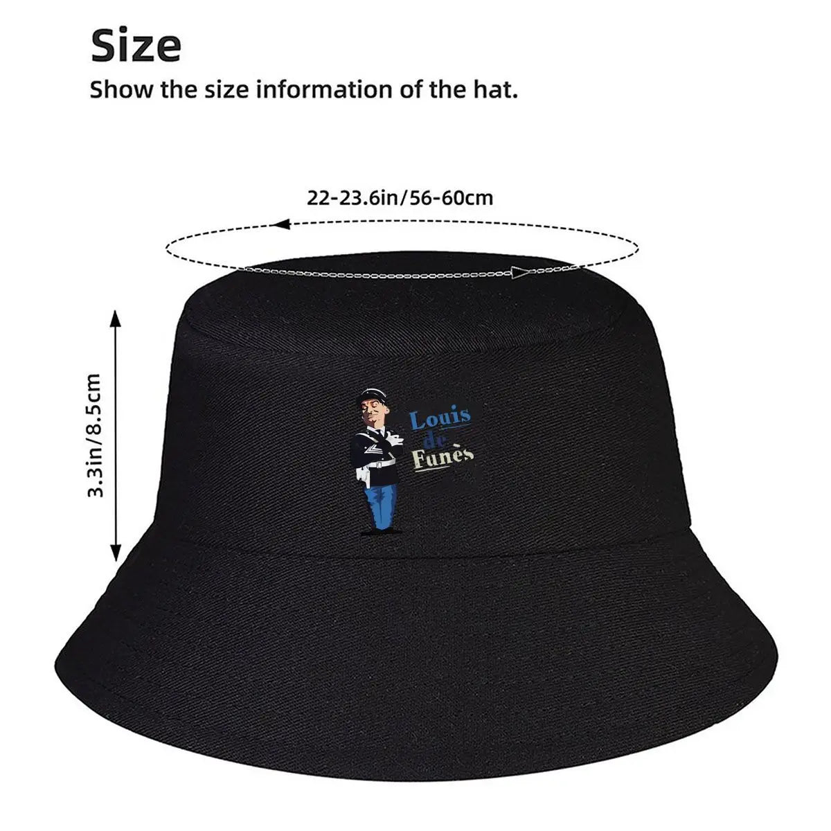 Louis De Funes Gendarme Comedy Graphic Bucket Hat