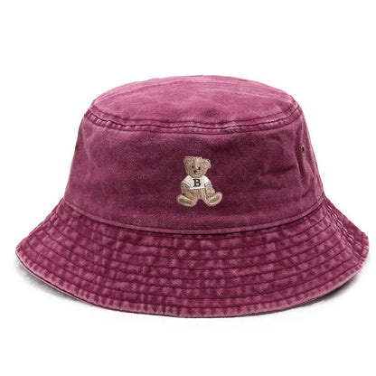 Vintage Teddy Bear Cotton Bucket Hat