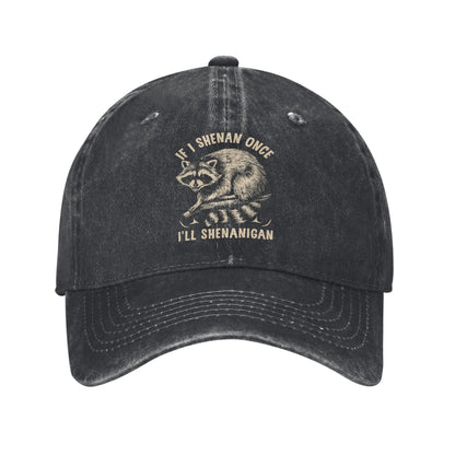 Vintage Washed St. Patrick's Day Raccoon Baseball Cap