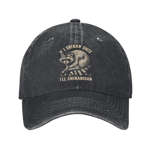 Vintage Washed St. Patrick's Day Raccoon Baseball Cap
