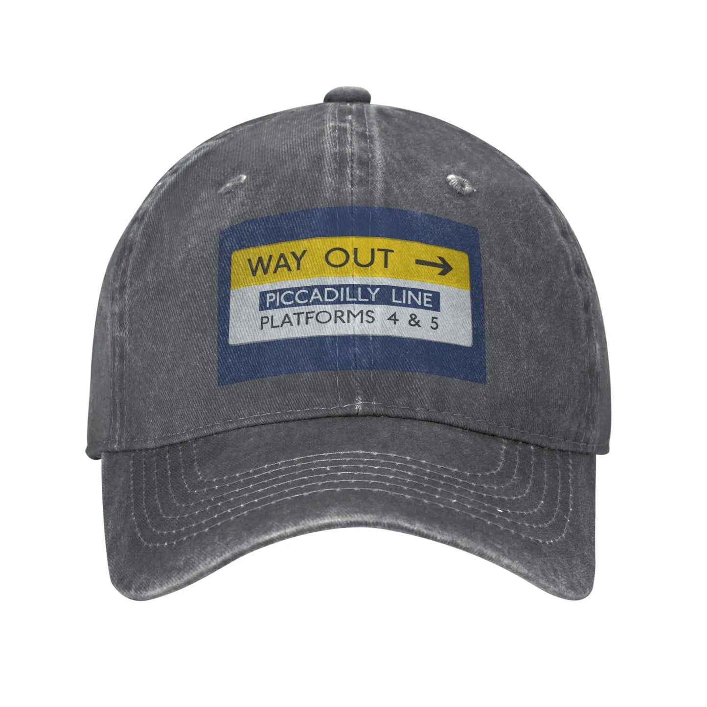 London Underground Way Out Denim Baseball Cap