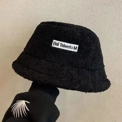 Korean Lamb Wool Retro Cute Bucket Hat