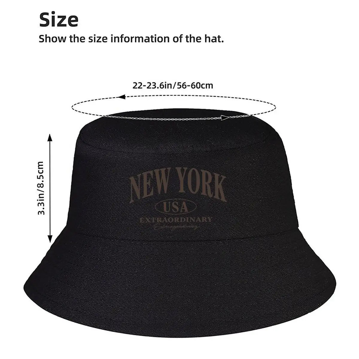 New York Text Classic Minimalist Winter Style Bucket Hat