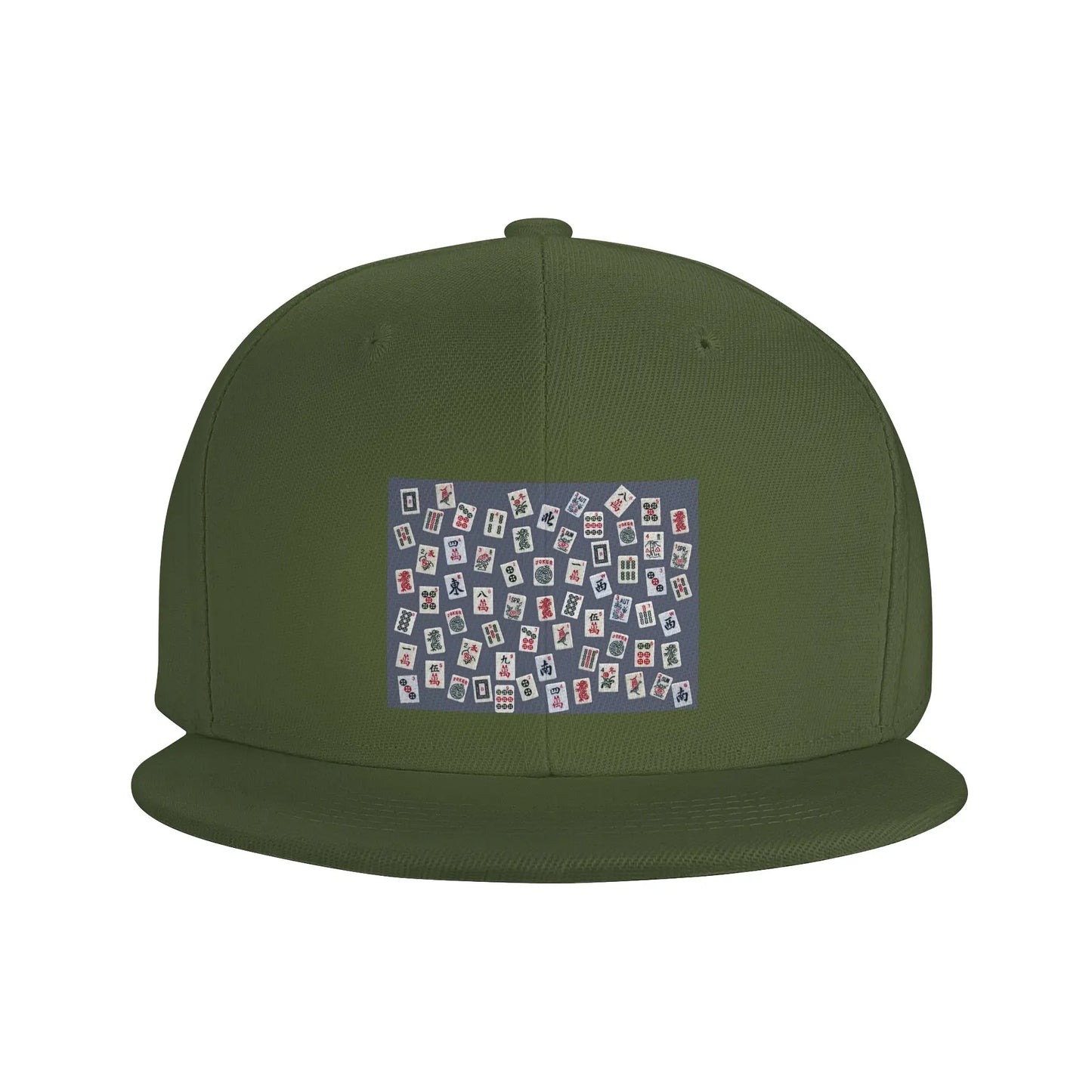 Blue Mahjong Tile Game Pattern Snapback Cap