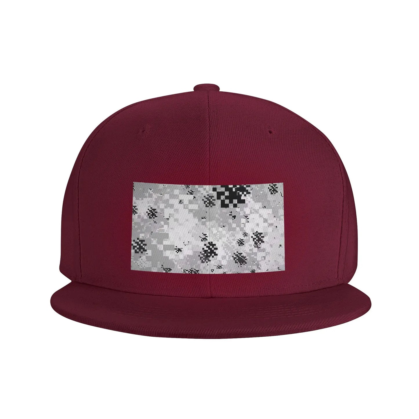 Black White Camouflage Pattern Snapback Cap