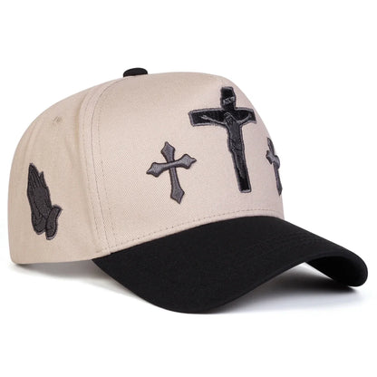 Unisex Cross Embroidery Casual Outdoor Baseball Cap