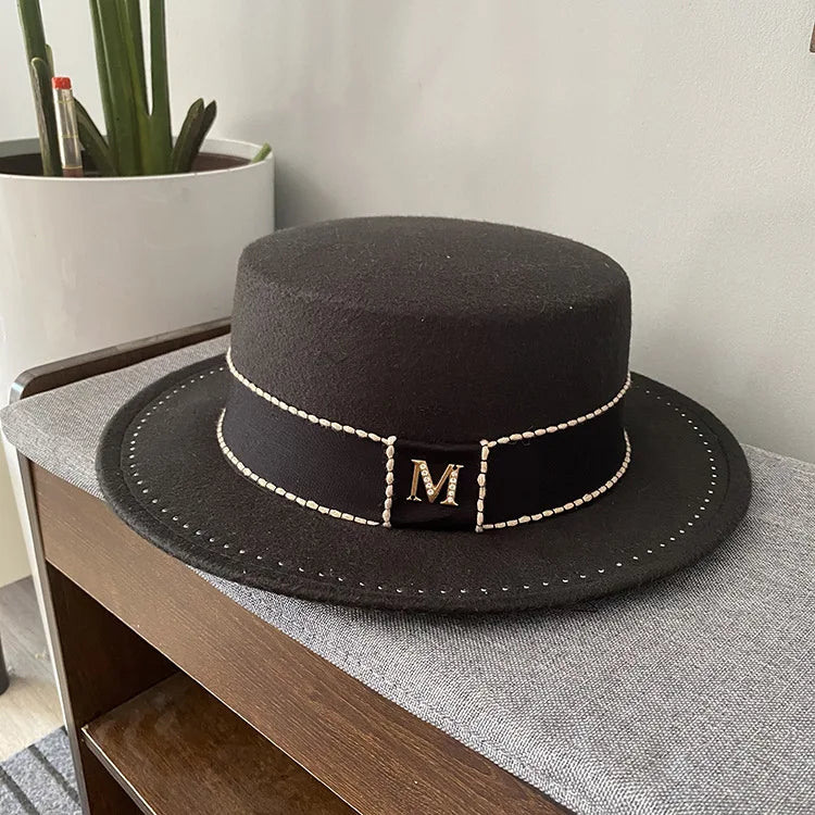 French Hepburn Pearl Flat Top Bucket Hat