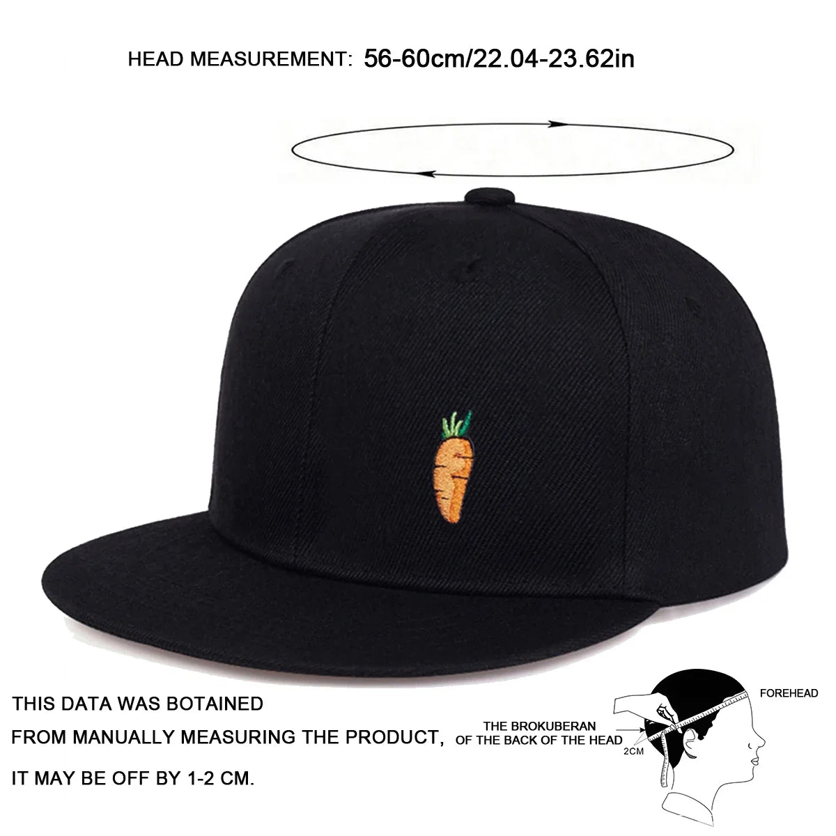 Unisex Carrot Embroidery Hip-hop Hats
