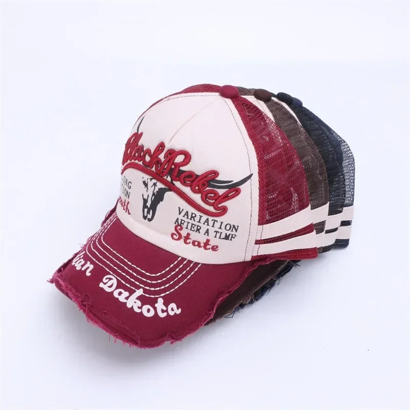 Unisex Vintage Cow Head Embroidered Baseball Cap
