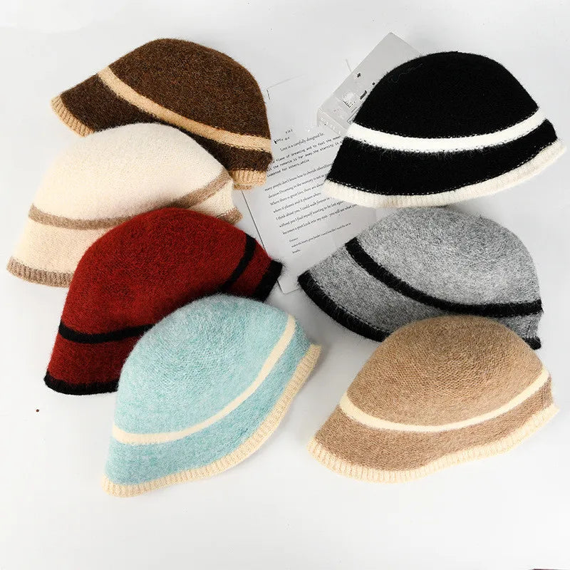 Korean Plush Knit Winter Bucket Hat